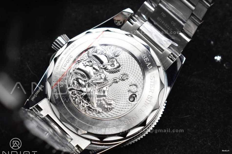 Super A8912 SS VSF Best Clone Seamaster 1:1 300 Edition Heritage Dial Black Bracelet on 0309